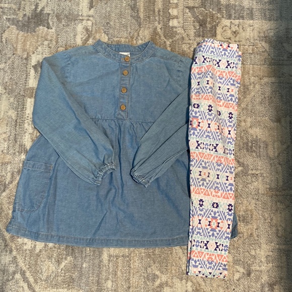 Carters 3T denim blouse and coordinating pants - Picture 1 of 3